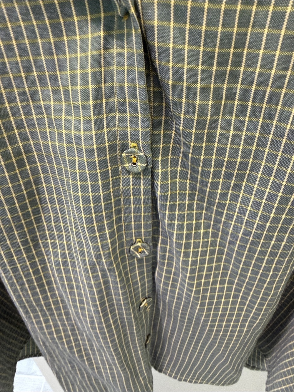 Women's Green Checked Ruffle-Neck Blouse - Picture 4 of 4